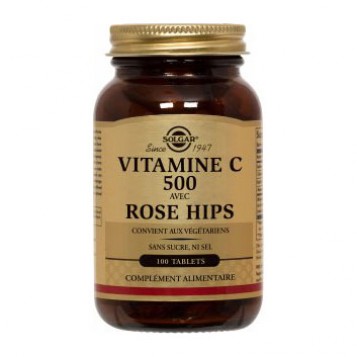Solgar Vitamine C avec Rose Hips - 100 Comprimés Protège les cellules contre le stress oxydatif Réduit la fatigue 0033984023802