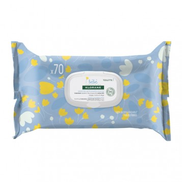 Klorane Bébé Lingettes Nettoyantes Douces - 70 Lingettes 3282770105001