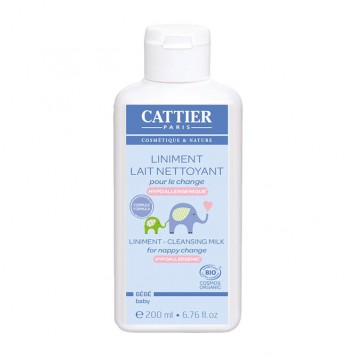 Cattier Liniment Lait Nettoyant Pour Le Change BIO - 200 ml NOUVELLE FORMULE Hypoallergénique Bébé 3283950919166