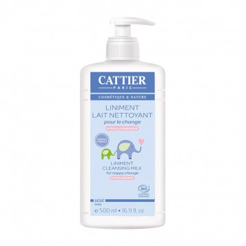 Cattier Liniment Lait Nettoyant Pour Le Change BIO - 500 ml NOUVELLE FORMULE Hypoallergénique Bébé 3283950919173