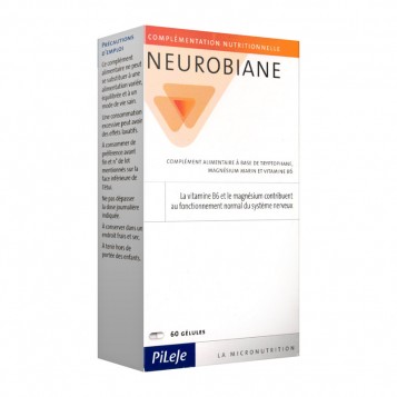 Pileje Neurobiane - 60 Gélules La Vitamine B6 et le magnésium contribuent au fonctionnement normal du système nerveux 3401542119811