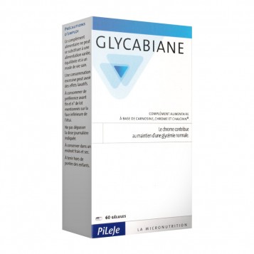 Pileje Glycabiane - 60 Gélules Le chrome contribue au maintien d'une glycémie normale 3401547191072