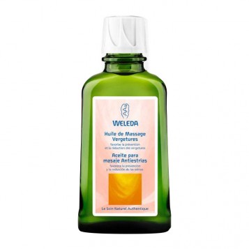 Weleda Huile de Massage Vergetures - 100 ml Favorise la prévention et la réduction des vergetures Peut être utilisée pendant l’allaitement