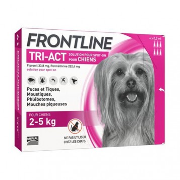 Frontline Tri-Act Chiens XS 2-5 kg x 6pipettes 3661103046844