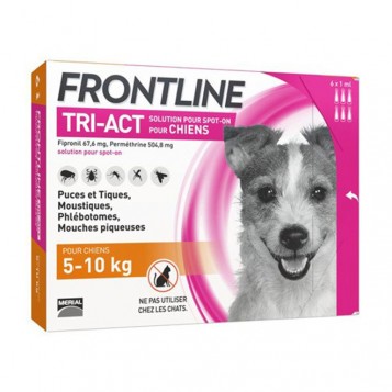 Frontline Tri-Act Chiens S 5-10 kg - 6 pipettes 3661103046851