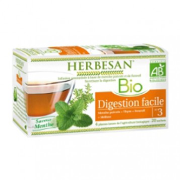 Herbesan Infusion BIO N°3 - Digestion Facile Saveur Menthe 20 Sachets