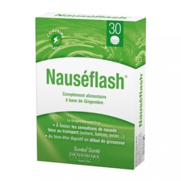 Suvéal Santé Nauséflash 20 comprimés A base de gingembre Limite les sensations de nausée liées au transport Idéal en début de grossesse