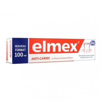 Elmex Anti-Caries - Dentifrice - 100 ml Au fluorure d'amines Olafluor Reminéralise et aide à protéger contre les caries 8714789940786