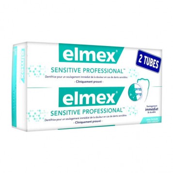 Elmex Sensitive Professional - Dentifrice - DUO 2 x 75 ml Soulage immédiatement et durable Formule Pro-Argin 8718951093560