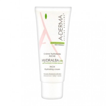 Aderma Hydralba 24h - Crème Hydratante Riche 40 ml Hydrate et rééquilibre Pour peaux fragiles sèches Sans paraben