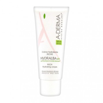 Aderma Hydralba UV - Crème Hydratante Riche SPF20 40 ml Hydrate, rééquilibre et protège  Pour peaux fragiles et sèches Sans paraben