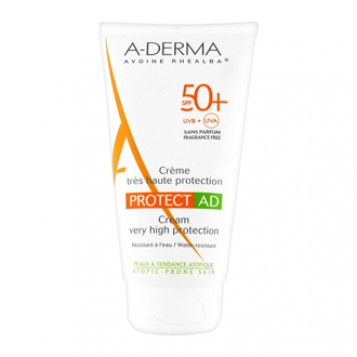 Aderma Protect AD - Crème Très Haute Protection SPF50+ 150 ml Pour peaux à tendance atopique Résistant à l'eau Sans paraben et  sans parfum