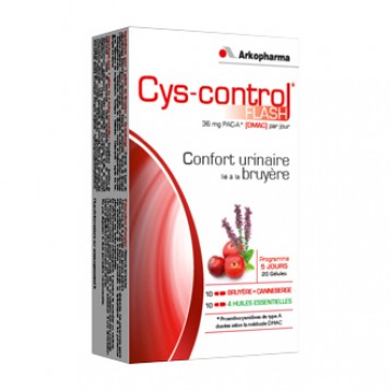 arkopharma cys-control flash 20 gélules confort urinaire avec de la bruyère programme 5 jours infection urinaire hyperpara
