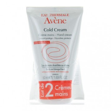 Avène Cold Cream - Crème Mains DUO soit 2 x 50 ml Nourrit, protège Soin des mains desséchées ou abîmées Hypoalergénique 3282779408387