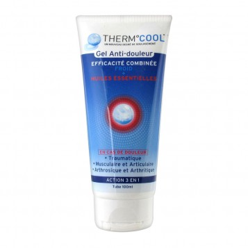 Therm Cool - Gel Anti-Douleur -100 ml Efficacité combinée froid + huiles essentielles Douleur traumatique Douleur musculaire et articulaire Douleur arthrosique et arthritique