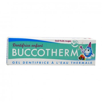Buccotherm Dentifrice Enfant - BIO - Goût Fruits Rouges - 50 ml A partir de 3 ans Gel dentifrice à l'eau thermale Sans fluor 3401560047646