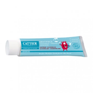 Cattier Dentifrice 2-6 ans - Goût Pastèque 50 ml Sans fluor 0% sulfate Respecte l'émail des dents