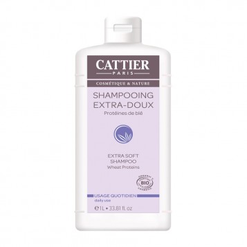 Cattier Shampooing Extra Doux BIO - 1L BIO Usage quotidien Protéines de blé