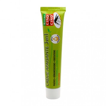 Natura Cinq sur Cinq Crème Apaisante 3 en 1 40g, apaise les piqûres, les démangeaisons, les irritations, à partir de 3 ans et sans paraben