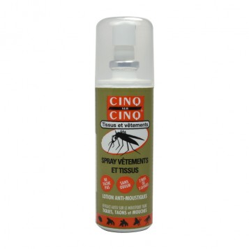 Cinq sur Cinq Spray Vêtements et Tissus - 100 ml Ne tache pas Sans odeur 2 mois ou 3 lavages Efficace aussi sur le moustique tigre, tiques, taon et mouches