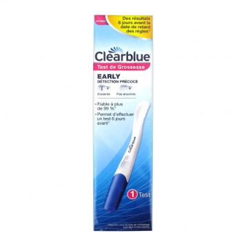 Clearblue Test de Grossesse Early - 1 Test Des résultats 6 jours avant la date de retard des règles Fiable à plus de 99% Permet d'effectuer un test 6 jour avant