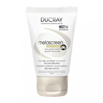 Ducray Melascreen Photo-Vieillissement - Soin Global Mains SPF50+ 50 ml Corrige, protège et nourrit Taches brunes Sans paraben Avec parfum