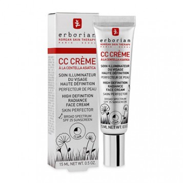 Erborian CC Crème à la Centella Asiatica Clair SPF25 15 ml Soin illuminateur du visage haute définition Perfecteur de peau