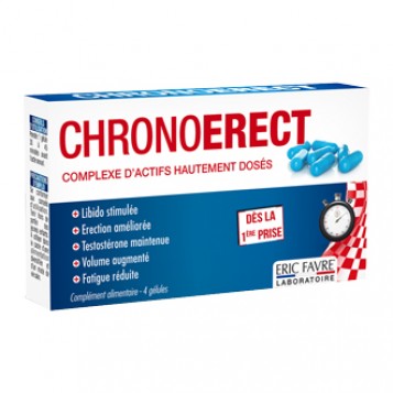 Eric Favre Chronoerect 4 Gélules Libido stimulée Testostérone maintenue Fatigue réduite