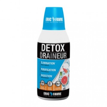 Eric Favre Detox Draineur Saveur Agrumes - 500 ml Élimination grâce à l'hibiscus Purification grâce au bouleau Digestion grâce au bouleau