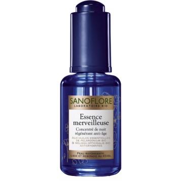 Sanoflore Essence Merveilleuse - 30 ml Concentré de nuit régénérant anti-âge Peau rayonnante,  Lisse et rebondie au réveil 3337873400994