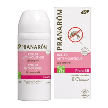 Pranarom Prana BB - Roller Anti-Moustique BIO - 30 ml Lait corporel 100% huiles essentielles biologiques Efficacité 7 heures Dès 6 mois