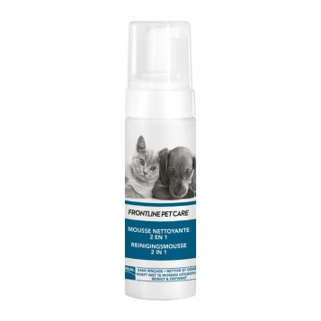 Frontline Pet Care - Mousse Nettoyante 2 en 1 - 150 ml Sans rinçage, nettoie et démêle Pour chien et chat