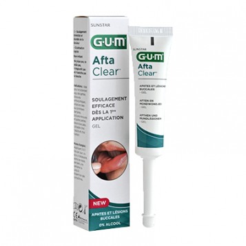 Gum Afta Clear - Gel - 10 ml Soulage efficacement dès la 1ère application Aphtes et lésions buccales Sans alcool, sans paraben, sans sucre Adulte et enfant