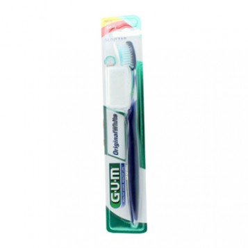 Gum Original White - Brosse à Dents Soft Avec étui de protection pour la tête de la brosse à dents