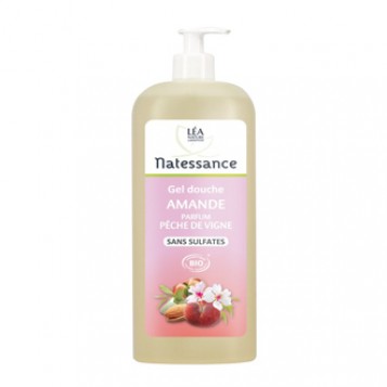 léa nature natessance gel douche amande parfum peche de vigne 1 litre sans sulfates bio sans savon