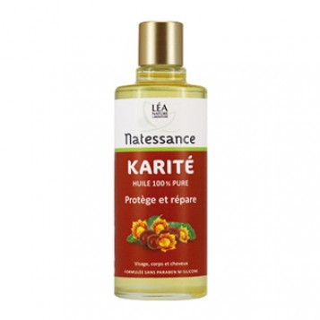 Léa Nature Natessance - Huile de Karité 100 ml Huile 100% pure Protège et répare Visage, corps et cheveux Sans paraben et sans silicone