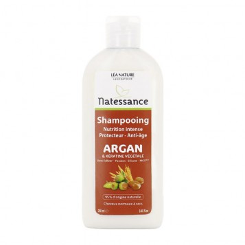 Léa Nature Natessance - Shampooing Nutrition Intense Portecteur Anti-Âge - 250 ml Argan & kératine 95% d'origine naturelle Cheveux normaux à secs