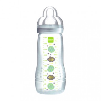 Mam Biberon 2ème âge 6+ Mois 330 ml Tétine ultra-douce, 0% BPA, débit ultra rapide