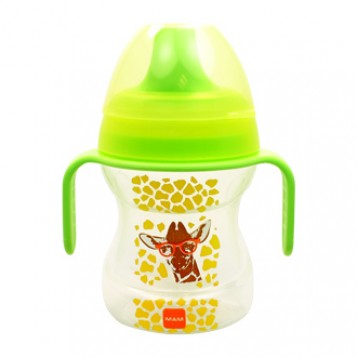 Tasse d'Apprentissage Comme Un Grand 190 ml 6+Mois Verte, Sans BPA, embout souple, transition entre le biberon et le verre