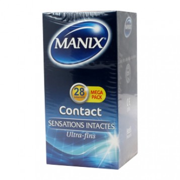 Manix Contact Mega Pack 28 Préservatifs Sensations intactes Ultra-fins Préservatifs en latex
