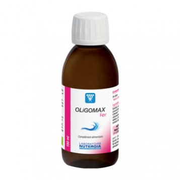 Nutergia Oligomax - Fer 150 ml Complément alimentaire à base d'oligoéléments. Riche en fer. Fatigue liée aux pertes de fer