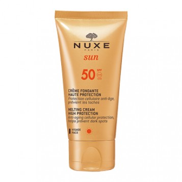 Nuxe Sun Crème Fondante Visage SPF50 50 ml votre soin solaire haute protection idéal pour les peaux claires et sensibles Hyperpara
