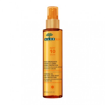 Nuxe Sun Huile Bronzante Visage et Corps SPF 10 150 ml votre soin solaire bronzage sublime et protection cellulaire anti-âge