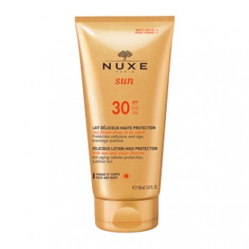 Nuxe Sun Lait Délicieux Haute Protection Visage et Corps SPF30 150 ml votre soin solaire haute protection