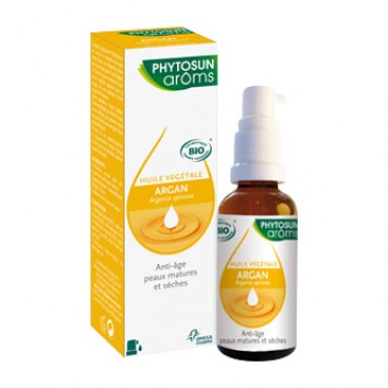 Phytosun Aroms Huile Végétale Argan BIO - 50 ml Hydratant & régénérant Embellisseur & fortifiant Peau & cheveux secs, onlges cassants