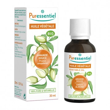 Puressentiel Huile Végétale - Amande Douce BIO - 30 ml Prunus amygdalus 100% pure & naturelle Usage alimentaire