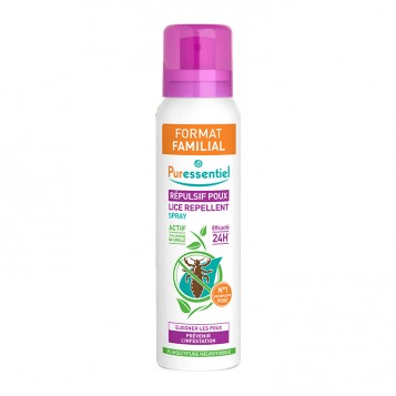 Puressentiel Répulsif Poux - Spray 200 ml Format familial Efficacité 24H 100% origine naturelle Éloigne les poux 0% insectifuge neurotoxique