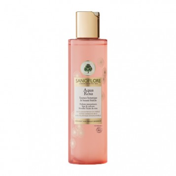 Sanoflore Aqua Rosa - Essence Botanique de Beauté Fraîche - 200 ml Hydrate intensément Lisse et veloute Réveille l'éclat du teint Convient aux peaux sensibles Sans paraben