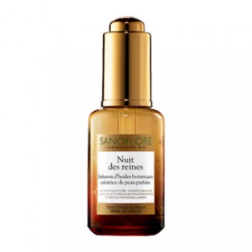 Sanoflore Nuit des Reines 30 ml Infusion d'Huiles Botaniques Créatrice de Peau Parfaite  Convient aux peaux sensibles Sans paraben Sans colorant