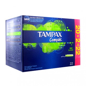 tampax tampax compak super 22 tampons